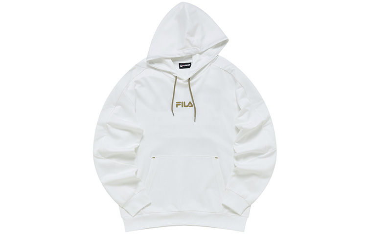FILA Loose Fit Letter Logo Knit Hoodie in Standard White T11M231203FWT