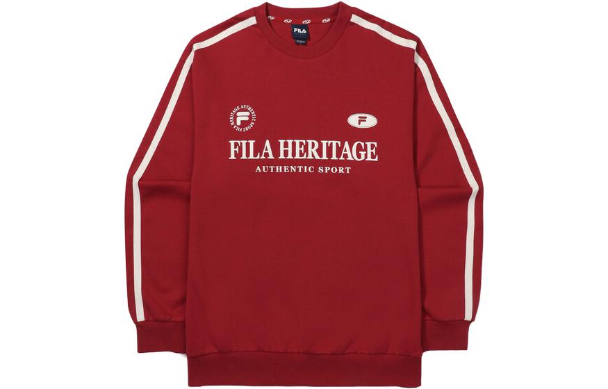FILA Loose Fit Letter Print Crewneck Sweatshirt Unisex Red FE2POF6101XPRD