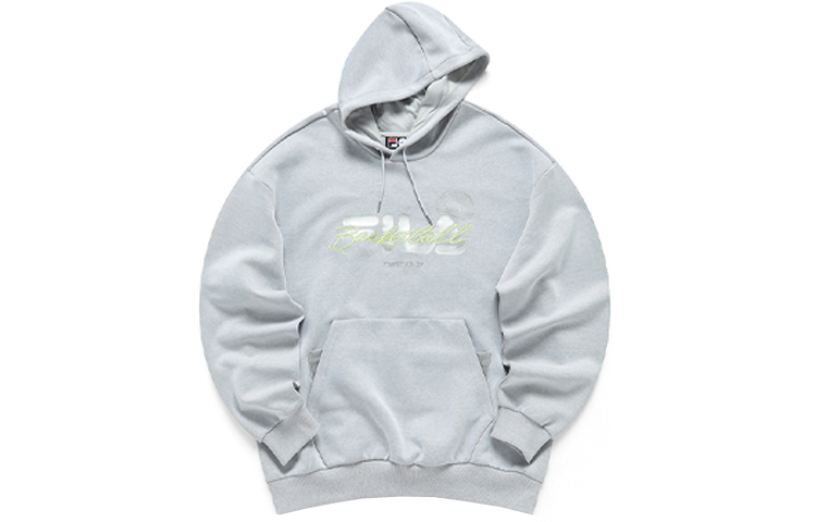 FILA Loose Fit Letter Print Hoodie in Gray T11M135206F-GY