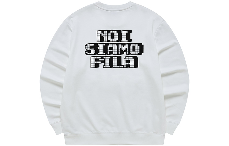 FILA Loose Fit Logo Cotton Pullover Sweatshirt - Standard White T11M243204F-WT