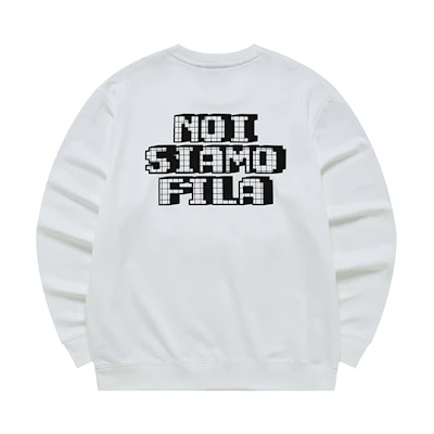 FILA Loose Fit Logo Cotton Pullover Sweatshirt - Standard White T11M243204F-WT