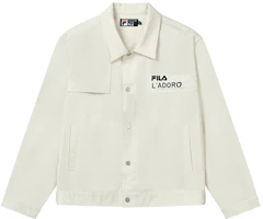 FILA Loose Fit Logo Long Sleeve Woven Jacket - White Jade Rabbit Edition F51M238703F-IV FILA Loose Fit Logo Long Sleeve Woven Jacket - White Jade Rabbit Edition F51M238703F-IV