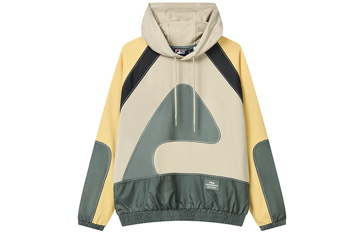 Order FILA 宽松版复古拼色Logo连帽卫衣 灰绿色 - 秋季休闲款 F11M239208F-GN