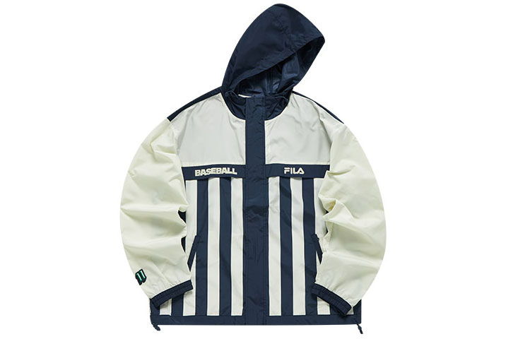 FILA Loose Fit Striped Colorblock Hoodie Jacket in Deep Gray T11M132701F-DY