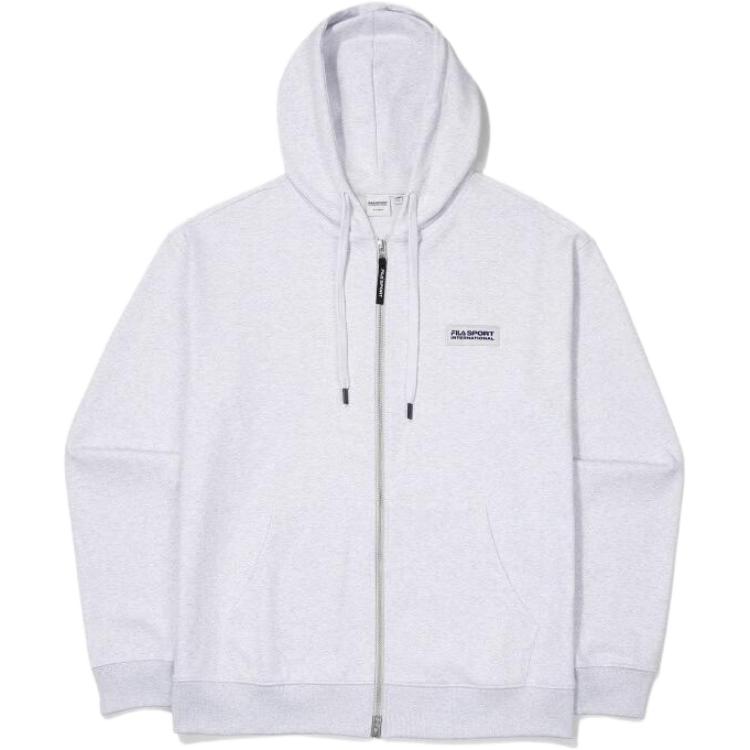 FILA Loose Fit Zip-Up Hoodie Jacket Unisex Light Grey FS2FTF1131X-WTM