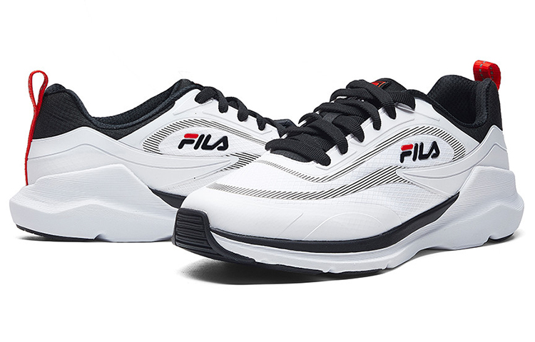 FILA Low-Top Fashion Running Shoes 'Black White' 圖 4