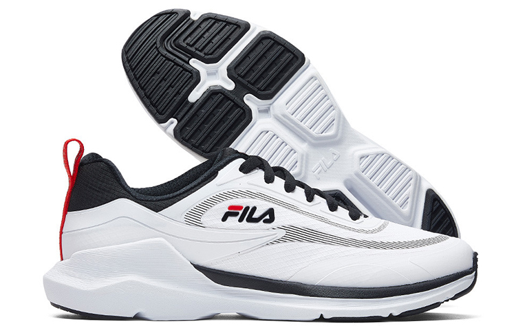 FILA Low-Top Fashion Running Shoes 'Black White' 圖 5