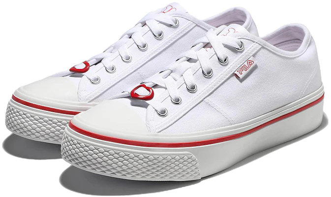 Baskets Basses FILA Collection Saint-Valentin ''Blanc Rouge'' 1XM01774E_121 Lookbook Baskets Basses FILA Collection Saint-Valentin ''Blanc Rouge'' 1XM01774E_121