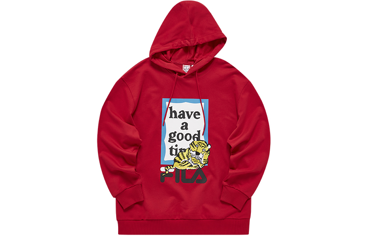 FILA Lunar New Year Tiger Hoodie Red - Unisex Knit Logo Pullover F11U219205F-RD