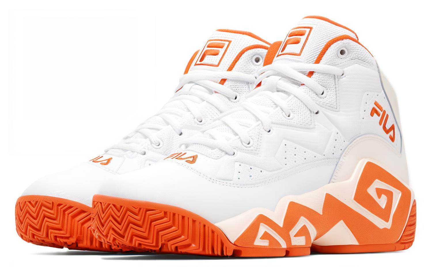 Lookbook FILA斐樂 Mb 減震耐磨 高幫 復古籃球鞋 男款 白橙