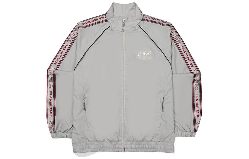 FILA Men’s Printed Utility Jacket with Stand Collar and Raglan Sleeves FS2JKF3103X-GRY