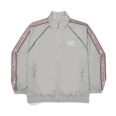 FILA Men’s Printed Utility Jacket with Stand Collar and Raglan Sleeves FS2JKF3103X-GRY