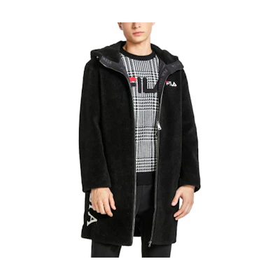 FILA Mid-Length Hooded Jacket Black F11M948580F-BK