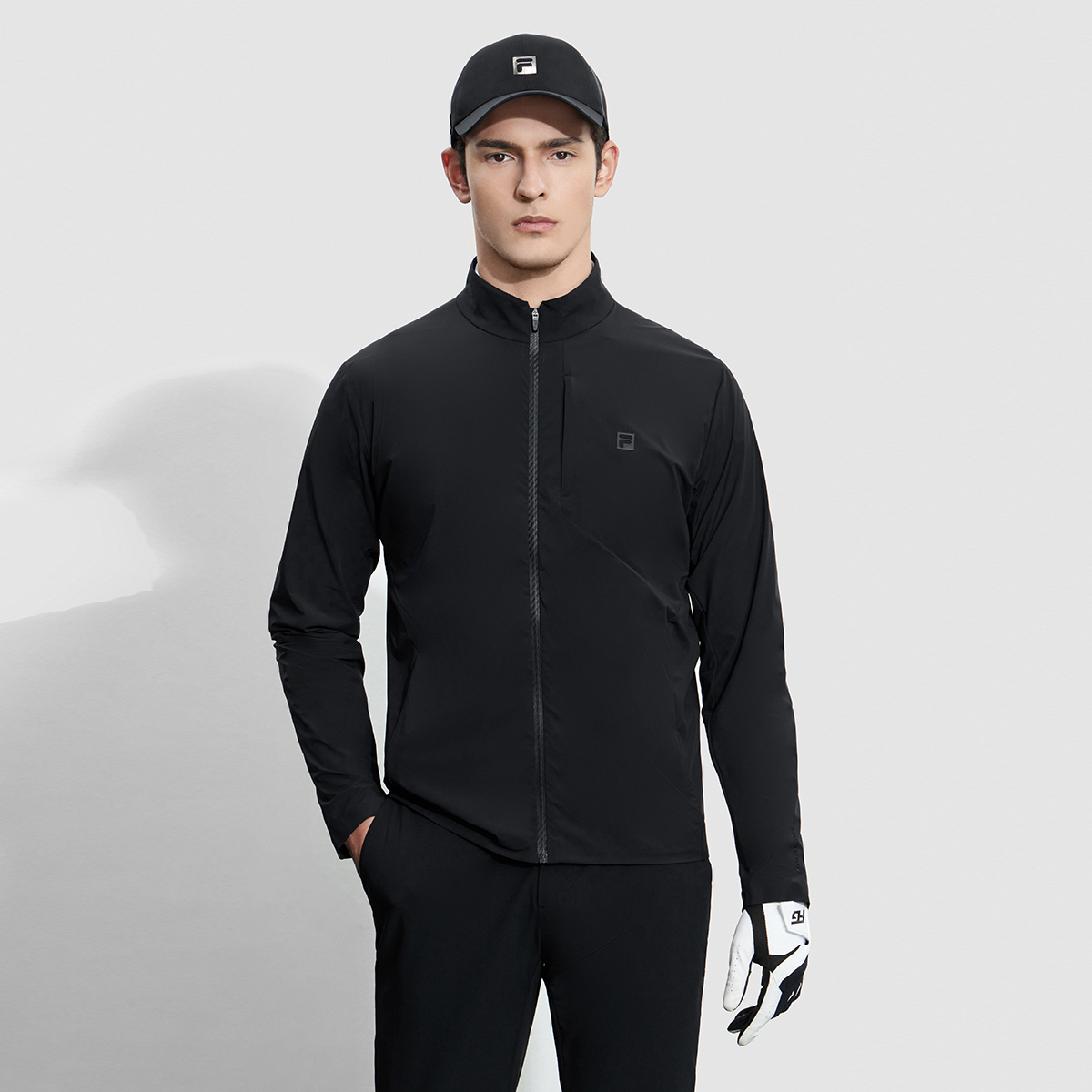 FILA Minimalist Knit Long Sleeve Zip-Up Jacket Black Unisex Outdoor Casualwear A11M335704FBK 圖 4