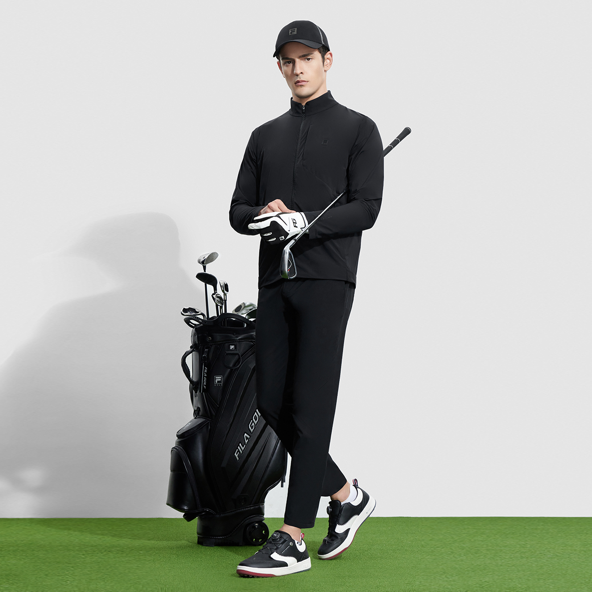 FILA Minimalist Knit Long Sleeve Zip-Up Jacket Black Unisex Outdoor Casualwear A11M335704FBK 圖 5