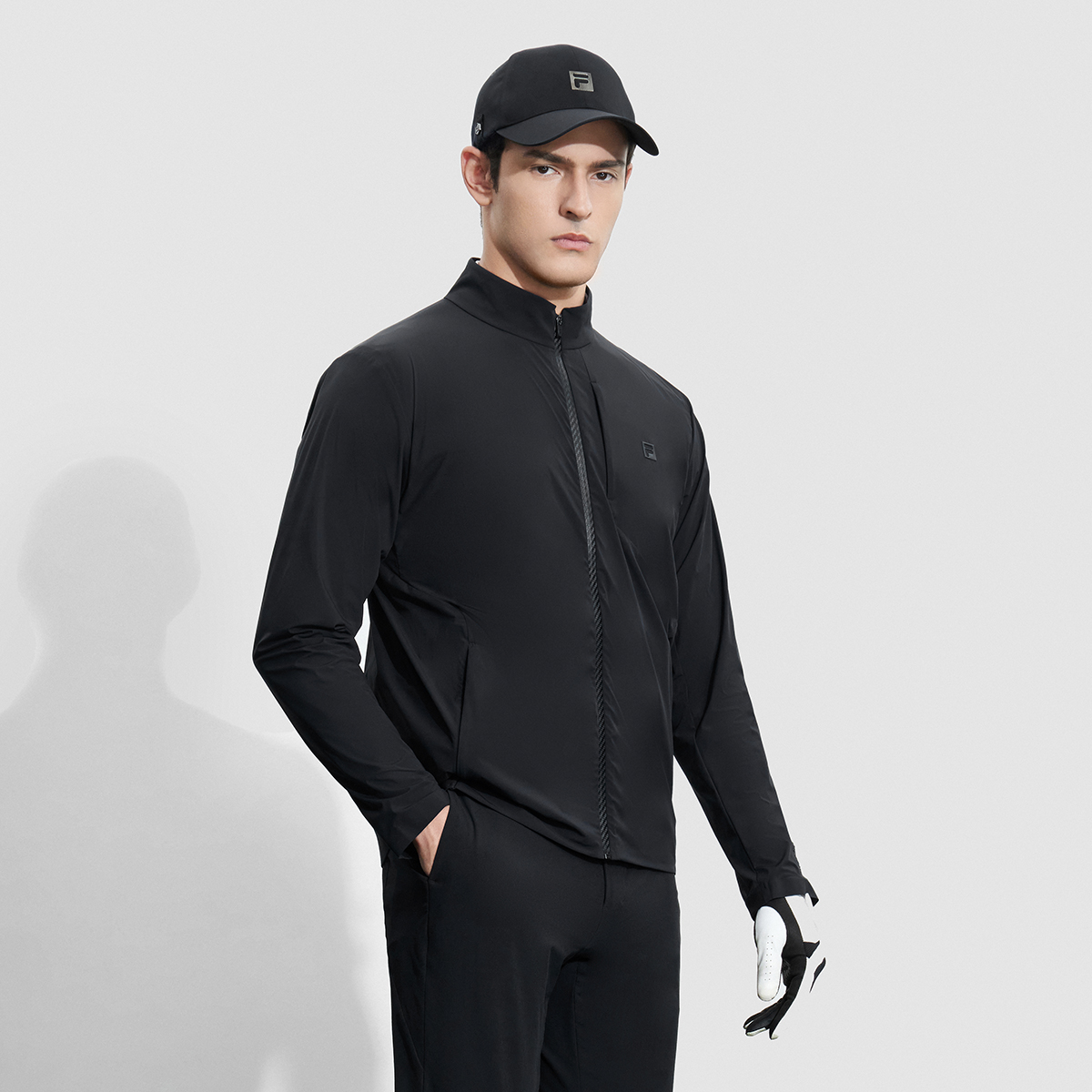 FILA Minimalist Knit Long Sleeve Zip-Up Jacket Black Unisex Outdoor Casualwear A11M335704FBK 圖 6