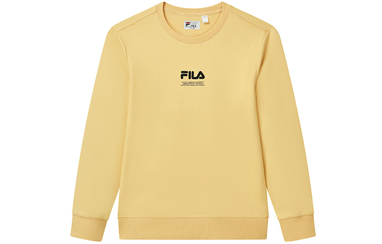 FILA Minimalist Letter Logo Crewneck Sweatshirt Vintage Yellow F51M239203F-YE