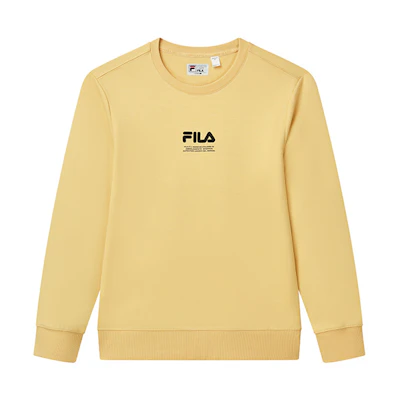 FILA Minimalist Letter Logo Crewneck Sweatshirt Vintage Yellow F51M239203F-YE