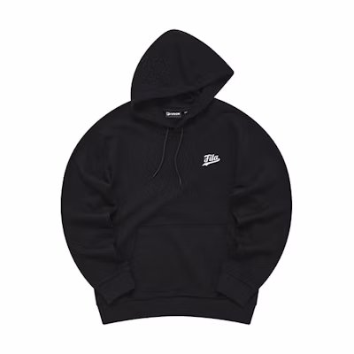 FILA Minimalist Logo Knit Hoodie Deep Black T11M242210FBK
