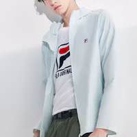 Shop FILA Mint Green Woven Hooded Sports Jacket F11M028701FTQ