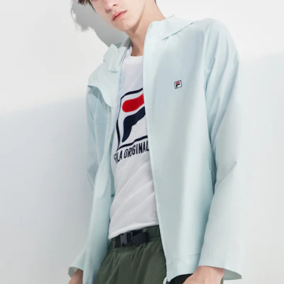 FILA Mint Green Woven Hooded Sports Jacket F11M028701FTQ Shop FILA Mint Green Woven Hooded Sports Jacket F11M028701FTQ