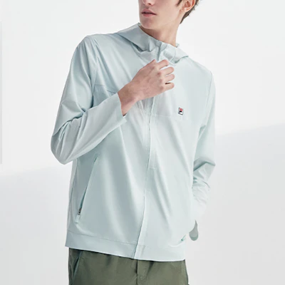 FILA Mint Green Woven Hooded Sports Jacket F11M028701FTQ Purchase FILA Mint Green Woven Hooded Sports Jacket F11M028701FTQ