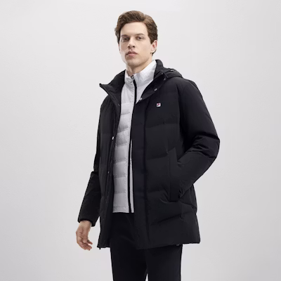 FILA 現代經典長版保暖羽絨外套休閒風格 F11M341907F-NV Sizing FILA 現代經典長版保暖羽絨外套休閒風格 F11M341907F-NV