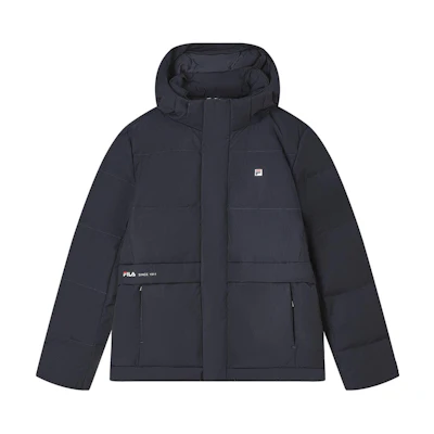 FILA Modern Heritage Water-Repellent Hooded Winter Down Jacket - Legend Blue F11M341909F-NV
