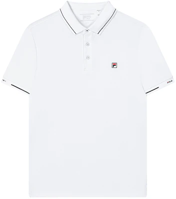 FILA Modern Heritage Polo Shirt Short Sleeve Standard White F51M421101FWT Buy FILA Modern Heritage Polo Shirt Short Sleeve Standard White F51M421101FWT