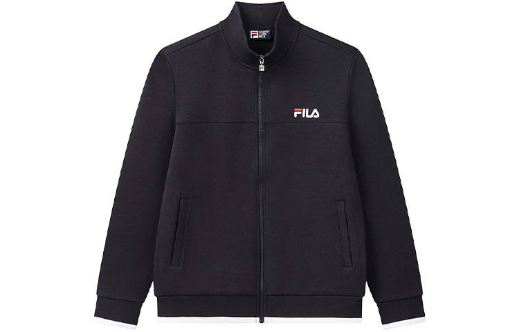 FILA Navy Blue Casual Knit Stand Collar Jacket F11M048540F-NV