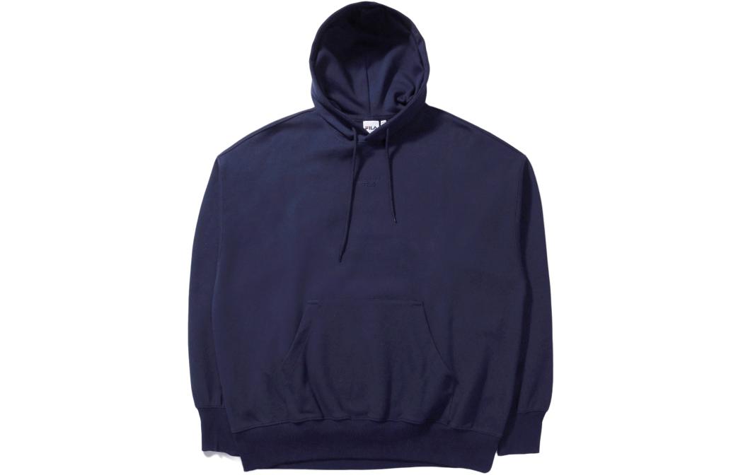 FILA Navy Blue Hoodie with Letter Print - Casual and Loose Fit FS2POD1221X-INA