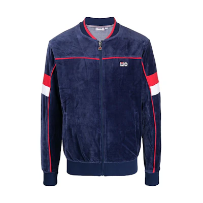 FILA Navy Blue Logo Graphic Zip-Up Jacket Long Sleeve FAM0391