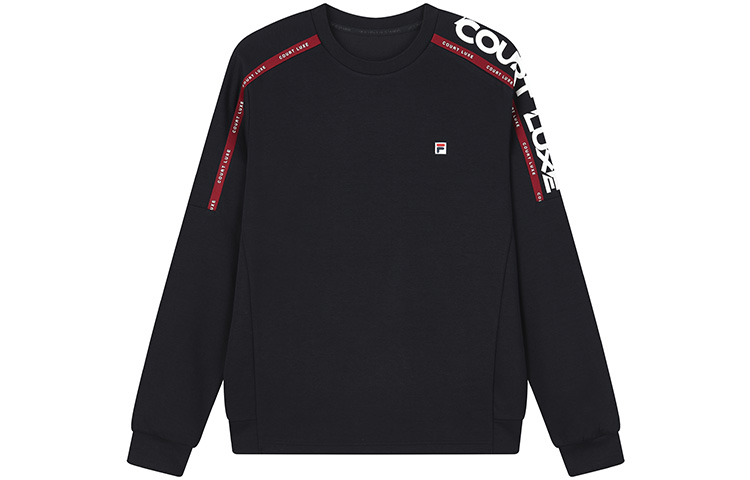 FILA Navy Blue Pullover Sweatshirt with Embroidered Logo and Letter Print A11M133222F-NV