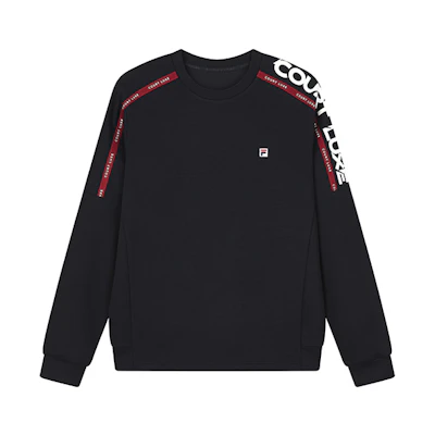 FILA Navy Blue Pullover Sweatshirt with Embroidered Logo and Letter Print A11M133222F-NV