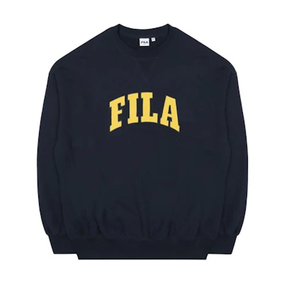 FILA Navy Blue Retro Pullover Sweatshirt with Logo Print FS2POD1222X-INA