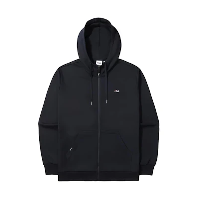 FILA Navy Blue Solid Logo Embroidered Zip-Up Hoodie FE2FTE6302X-NAY