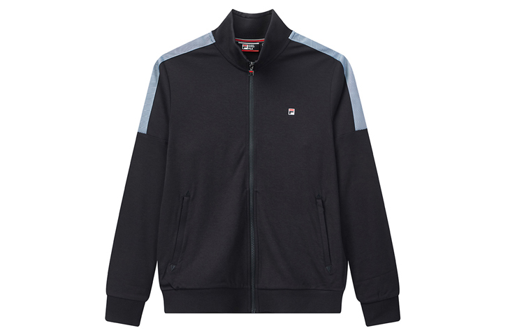 FILA Navy Knit Jacket with Small Logo and Colorblock Design F11M021501F-NV