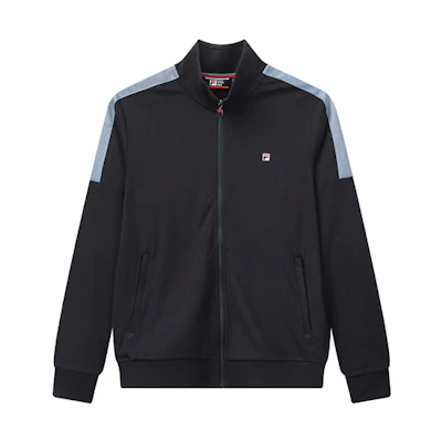 FILA Navy Knit Jacket with Small Logo and Colorblock Design F11M021501F-NV