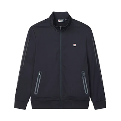 FILA Navy Knitted Logo Patch Sports Jacket F11M028502FNV