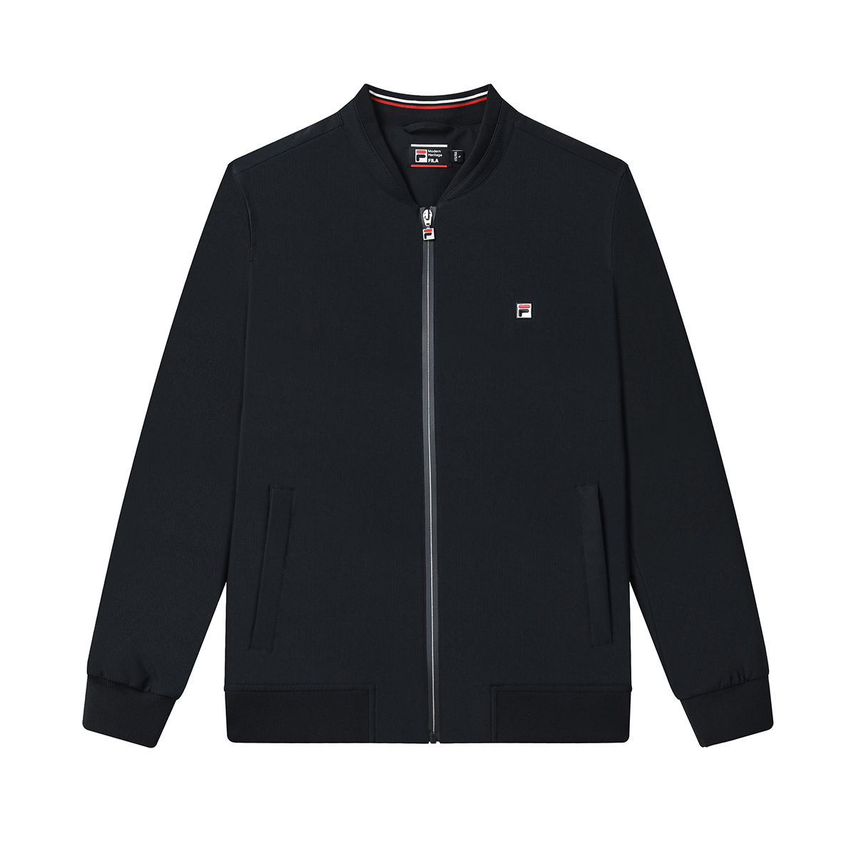 FILA Navy Small Logo Print Zip-Up Baseball Collar Jacket F11M311703F-NV