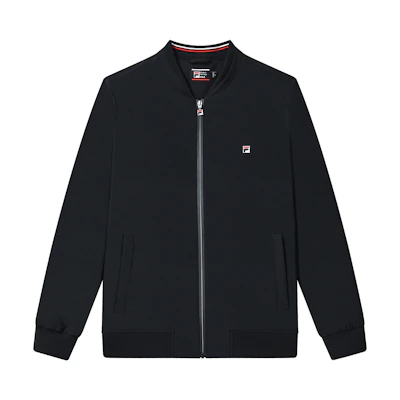 FILA Navy Small Logo Print Zip-Up Baseball Collar Jacket F11M311703F-NV