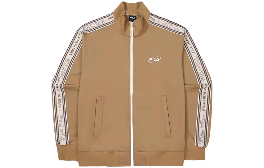 FILA Neutral Letter Stripe High-Neck Zip Jacket Beige Unisex FS2FTF3102X-CAL