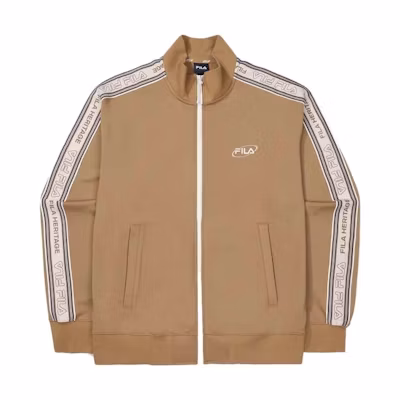 FILA Neutral Letter Stripe High-Neck Zip Jacket Beige Unisex FS2FTF3102X-CAL