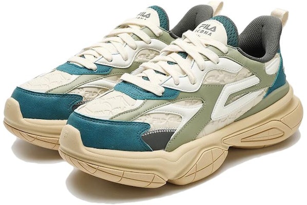 FILA NUCLEO ICONA Chunky Sneakers 'Putih Hijau Teal' F12M343103FWD Lookbook FILA NUCLEO ICONA Chunky Sneakers 'Putih Hijau Teal' F12M343103FWD