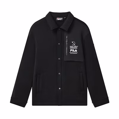 FILA OG Original Black Printed Zipper Hoodie Jacket F11M319502F-BK