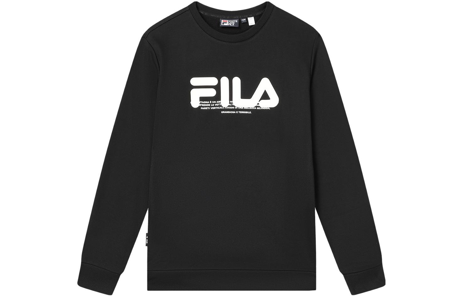 FILA Original Black Retro Logo Print Pullover Sweatshirt F11M349213F-BK