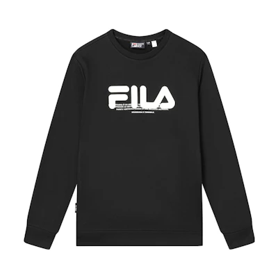 FILA Original Black Retro Logo Print Pullover Sweatshirt F11M349213F-BK