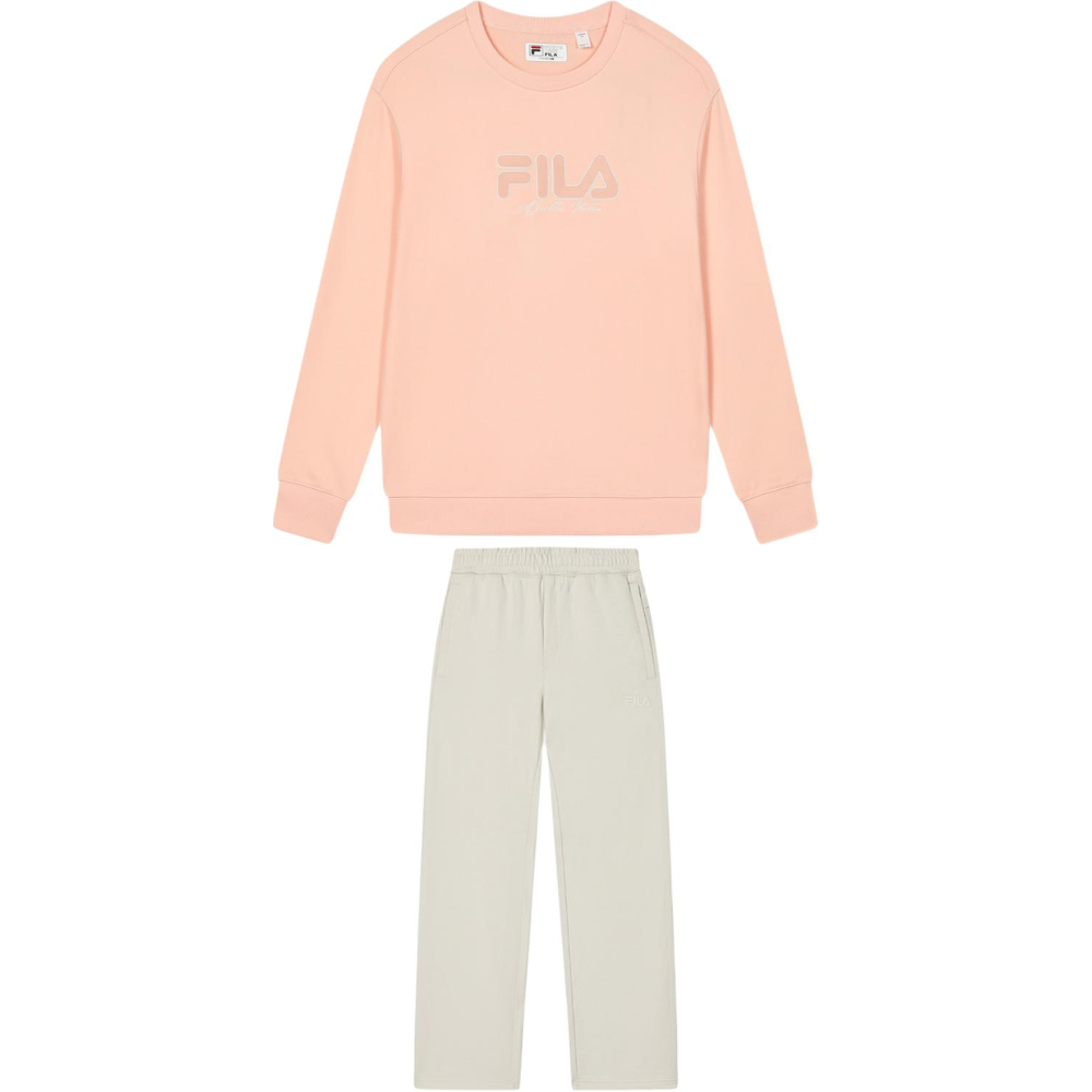 FILA Original Casual Sweatshirt & Knit Track Pants Stylish Sports Set Unisex. F11U439204F-PK+F11M439606F-BG