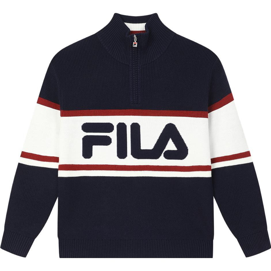 Order FILA 原創拼色針織外套 男女休閒舒適拉鍊上衣 F11U349402F-DB