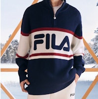 FILA Suéter Tejido Colorblock Original Unisex Casual Cómodo con Cremallera. F11U349402F-DB Shop FILA Suéter Tejido Colorblock Original Unisex Casual Cómodo con Cremallera. F11U349402F-DB